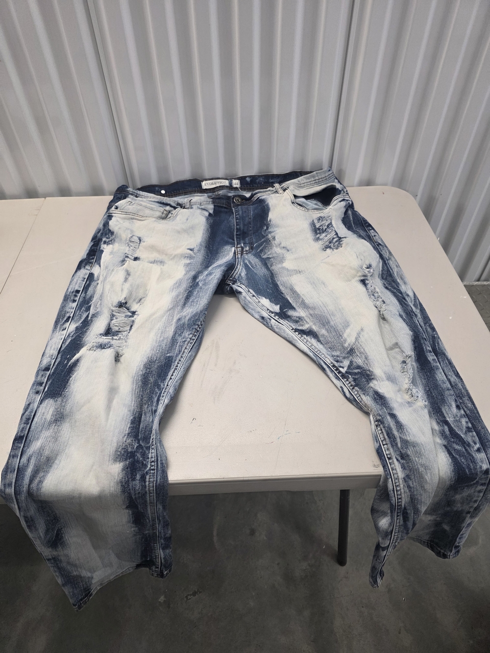 Vintage Evolution In Design Jeans Distressed Blue Denim Men's Size 44x32